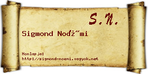Sigmond Noémi névjegykártya