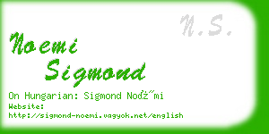noemi sigmond business card